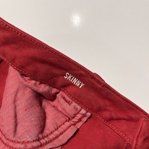 Banana Republic Red Mid Rise Jeans Skinny Jeans Size 32/12 - Picture 4 of 10